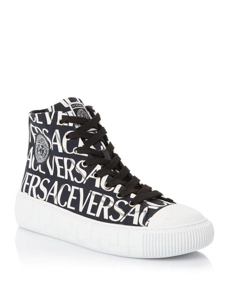 versace white sneakers shoes mens|barocco high top greca sneakers.